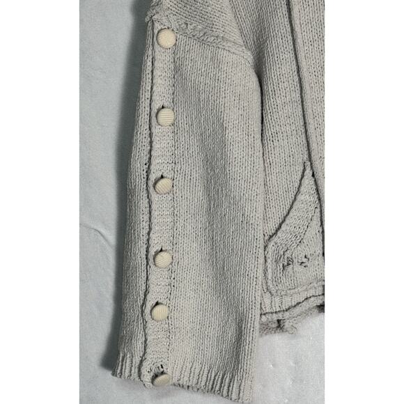 POL Womens Oversized Knit Hoodie Sweater Button Sleeve Boho Cottagecore Sz Large - Picture 3 of 7